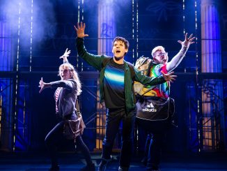 Annabeth, Percy, and Grover sing